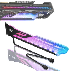 EZDIY-FAB 5V ARGB Graphics Card GPU Support Video Card Holder Bracket,RGB GPU Bracket-5V RGB Motherbaord Sync