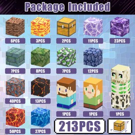 AIDYVOI 213 PCS Magnetic Blocks Building Toys Set Sword Kids Blocks for Toddler Boys Girls 3+, STEM Sensory Magnetic Cubes Christmas Birthday Present Construction Building Toys