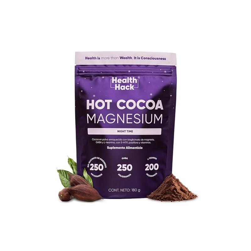 Hot Cacao Descanso Relajación Glicinato Magnesio Gaba Azúcar