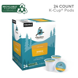 Caribou Coffee Daybreak Morning Blend, Single-Serve Keurig K-Cup Pod, Light Roast Coffee, 24 Count