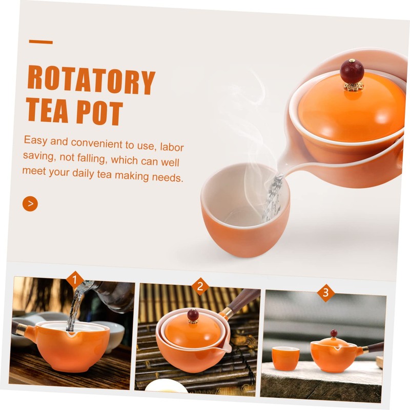 VICASKY Ceramic 360° Rotatory Tea Kettle Side Handle Home Teapot