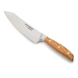 Arcos Jose Andres Rocking Santoku | 7-Inch Forged Knife for Professional Culinary Precision | NITRUM Stainless Steel Blade with Silk Edge | Ergonomic Light Brown Holm Oak Handle