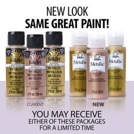 FolkArt K658 Paint Acrylic Metallic, Antique Gold (Pack of 3) 2 oz, 658A- (Pack of 3