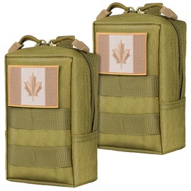 bvya Tactical Molle Pouch Multi-Purpose Compact Waist Pack Water-Resistant Small Utility Pouch with CA Flag Patch for Military Backpack