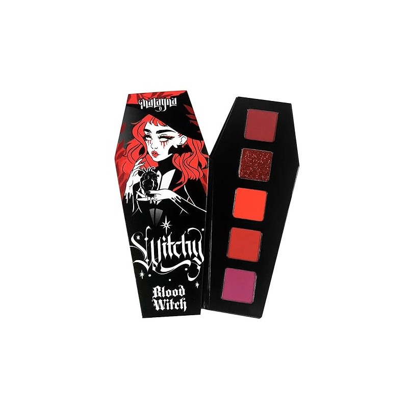 Malagna Cosmetics Paleta de Sombras de ojos 5 tonos rojos