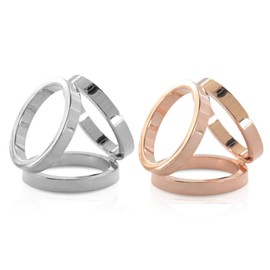 LumiSyne Pack of 2 Scarf Ring Clip Scarf Ring Fashionable Three Ring Gold Silver Scarf Rings Modern Simple Triple Closure Scarf Clip Scarves Buckle Clothing Decoration Accessories for Silk Scarf