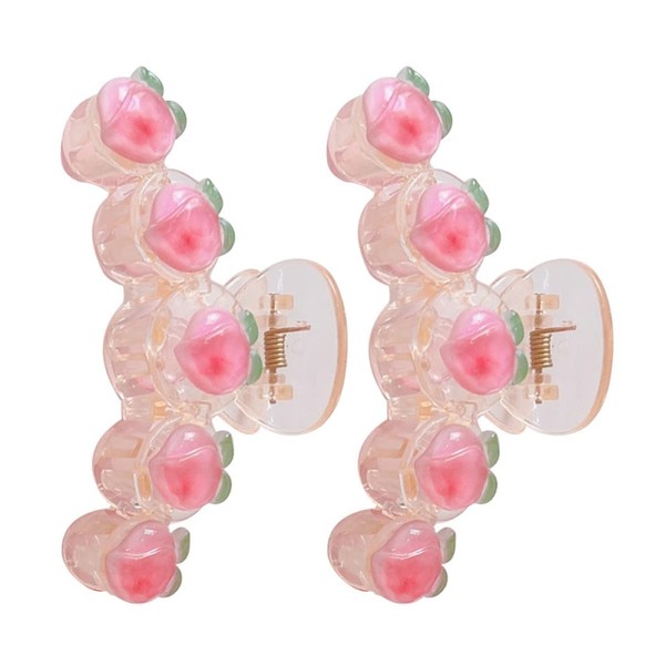 LALAFINA 2 Pieces Non-Embellishment Kawaii Clamp Girls Briefs Women Peach Clip Claw Transparent Teeth Closure Decor Fashion Clips French Holder Large Girls Jaw