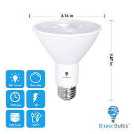 10 Pack PAR30 Outdoor LED Flood Light Bulb 12W 100 Watt Equivalent 900 Lumens Dimmable Waterproof E26 5000K Daylight LED Flood Light Bulbs for Security Led Spotlight Bulb Led Recessed Light Bulbs