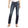 Silver Jeans Co. Women's Suki Mid Rise Curvy Fit Straight Leg Jeans, Dark Blue Wash, 30W x 30L