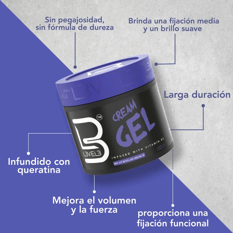 Crema En Gel Para Peinar Level 3 Fijación Y Volumen