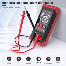 JINGFENG HT123 Digital Multimeter Auto Range Multi-meter 2,000 Counts True RMS Measuring AC/DC Voltage Resistance NCV Test with LCD Backlight Flashlight Data Hold