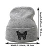 IHAUIUE Butterfly Embroidered Cuffed Beanie Hat Graphic Knitted Skull Cap