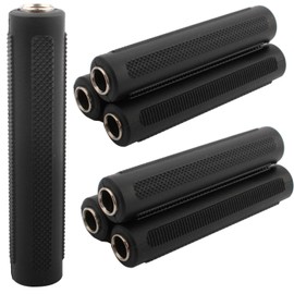 RUNCCI-YUN 6.35mm (1/4in) Female to Female 6.35mm (1/4") Audio Coupler,6 Pack 1/4 Inch TRS/TS Coupler Jack Stereo Mono Coupler for Speaker Headphone Guitar Instrument More