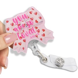 Pishovi You are So Loved John 3:16 Glitter Retractable Reel ID Card Clip, Funny Bible Verse Badge Holder Gifts for Doctor Nurse Christians, Grad Gifts for Nurse Student, Religious Gifts for Coworker