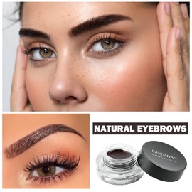 Eyebrow Pomade Cream,Brow Pomade Gel Naturally Long Lasting Waterproof,Delicate and Smooth Eye Brow Makeup Cosmetics with Eyebrow Brush - Walnut