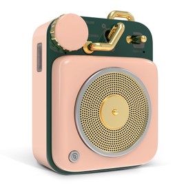 Muzen Mini Bluetooth Speaker, Button Portable Metal Small Cute Wireless Speaker, Rechargeable HiFi Loud Volume Audio Speaker with Portable Lanyard and Gift Box, Classic Retro Decor