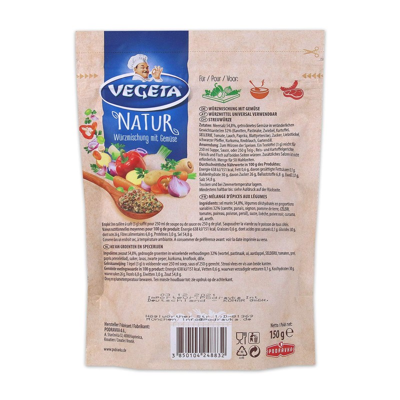 PODRAVKA VEGETA NATUR SEASONING 150G