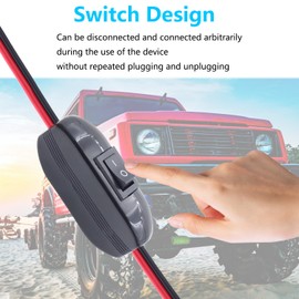 LANMINGLEL SAE auf Auto Zigarettenanzünder mit Schalter Kabel,16AWG 12V Zigarettenanzünder Stecker zu SAE Schnellwechsel Adapter Verlängerungskabel mit LED-Licht,für Autos, Motorrad,Solarbatterie 10FT