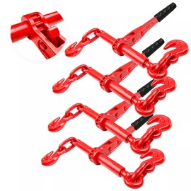 YATOINTO Ratchet Chain Binders, Load Binder with 2 Grab Hooks - 2-Pack, 3/8"-1/2"