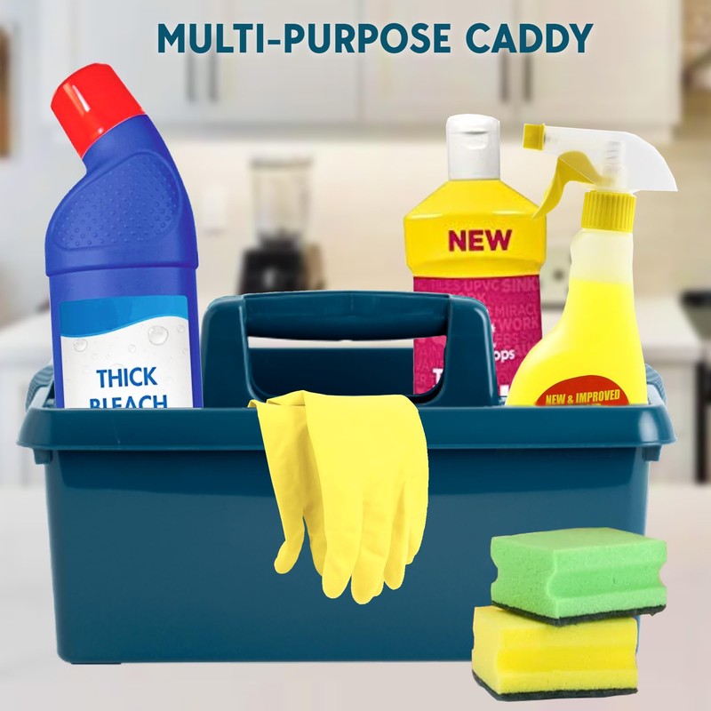 KetoPlastics Utility Cleaning Caddy with Twin Compartment and Handle Kitchen