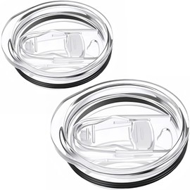 sweetfamily 2 Replacement Lids for Stainless Steel Tumbler Travel Cup,3.1 to 3.15 INCH Cup Mouth Compatible with YETI Rambler and More Tumbler Cups,Spill Proof Splash Resistant Sliding Covers (30 OZ)
