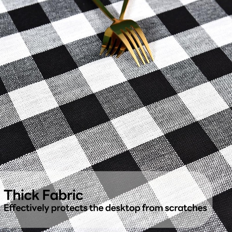 Yofori Mantel rectangular de cuadros de algodón resistente a cuadros