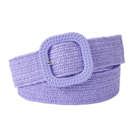 Cinturón Elástico Tejido, Púrpura 95 x 4 cm moda Cinturon Elastico Mujer Cinturones Mujer con hebilla cuadrada para varios estilos de vestido