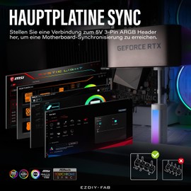 EZDIY-FAB GPU Mount, 5V 3PIN ARGB Graphics Card Holder, GPU Support Stand Adjustable Height, Aluminium Video Card Sag Holder, White