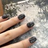 See-through dot handmade nail tips - short nose pin /