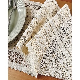 Table Runner 10 x 69 inches, Woven Cotton Crochet Lace Boho Table Runners with Tassels for Home Dining Table, Farmhouse Style Décor or Kitchen Dresser, Dining Tablecloths Home Decoration (10" x 69")
