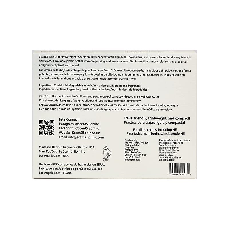 Scent Si Bon Luxury Scented Laundry Detergent Sheets, 60 Loads,