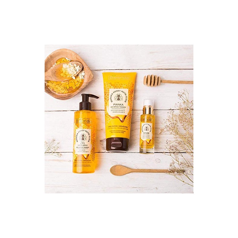 Bielenda- Gel limpiador facial micelar Elexir de miel de Manuka
