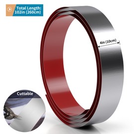 Sanbege 2 Pcs Stainless Steel Toe Kick Cover, 4" x 102" Baseboard Plate, Self Adhesive Kickplate for Bottom of Door, Kitchen Island, Cabinet, Cupboard (Brushed Nickel)