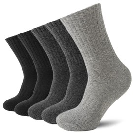 VoJoPi Mens Wool Socks Thermal and Warm Hiking Socks Winter Cozy Cushion Boot Work Socks for Cold Weather 5 Pairs