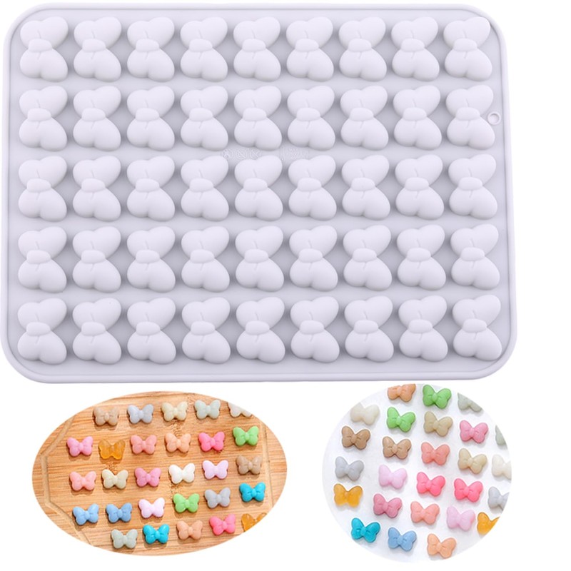 AIBOYA 45 Cavity Mouse Bow Silicone Molds Butterfly Tie Gummy