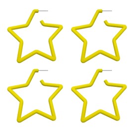 2 Pairs Five-Pointed Star Earrings, Women's Earrings, 80s Neon Earrings, Acrylic Retro Earrings, Suitable for Daily Life, Party and Prom (Pink, Yellow)