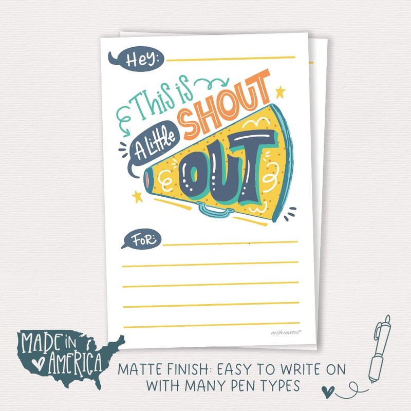 Kudos Shout Out Cards for Teachers, Students, and Employee Appreciation