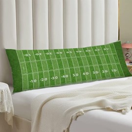 Football Field Body Pillow Cover American Sports Green Lawn Sport Game Theme Long Pillow Case Protector with Zipper Decorative Cushion Large Pillowcases for Bedroom,Sofa,Couch, Home Gifts 20"x54"
