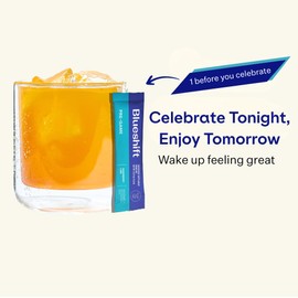 Blueshift Pre-Game - Pre Drinking NAC Supplement, Electrolytes Powder Packets, Hydration Packets, Liver Support with Ginger, Cysteine, Milk Thistle, No Sugar Powder Sticks (10 Pack)