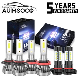 AUIMSOCO For Subaru XV Crosstrek Wagon 4-Door 2013-2014 LED Headlight Fog Light Bulbs Kit