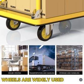 JSBAGGT 4" Caster Wheels Swivel Caster Wheels Set of 4 Outstanding Casters Silent Industrial Casters Wheels for Furniture Castor Wheels for Cart Workbench Easily Load 800 Pounds（Yellow）