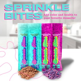 Sprinkle Bites - Cacao Sprinkles - 5 Pack - Brown - Veggie Protein - Natural Cookie Decorating - Plant Protein Snacks - Cookie Decorating Supplies Sprinkles