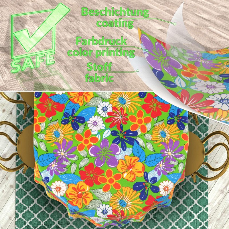 Fabric Tablecloth Washable Table Linen Tablecloth Cotton Polyester Colourful Flowers