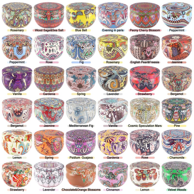 Set of 36 Scented Candle Gift Set,Natural Pure Soy Wax