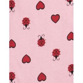 Leveret Kids & Toddler Boys Girls Footed Pajamas 100% Cotton Ladybug w/Heart (Size 12-18 Months)