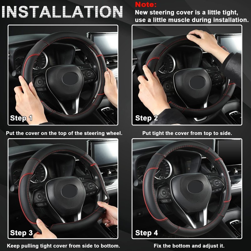 GIANT PANDA Steering Wheel Cover for Toyota, Auto Car Steering