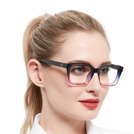 OCCI CHIARI Trendy Bifocal Reading Glasses Women 2.0 Blue Light Blocking Oversized Readers 1.0 1.5 2.0 2.5 3.0 3.5(Purple,2.0)
