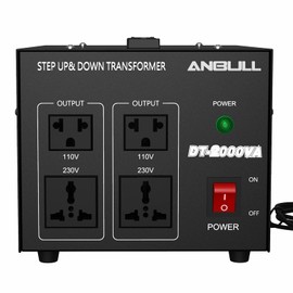 Anbull Voltage Converter 2000 Watt Voltage Transformer, 220V / 230V / 240 Volt to 110V / 120 Volt or 110V / 120 Volt to 220V / 230V / 240 Volt, Heavy Duty Step Up & Down Transformer Converter