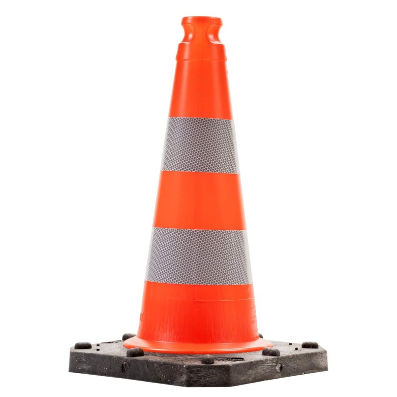 UvV® Bigfoot Traffic Cone 50 cm Pylons (HD-PE, Hard) Red