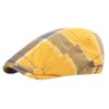 Lifup Unisex Flat Cap Checked Cotton Summer Flat Hat, yellow